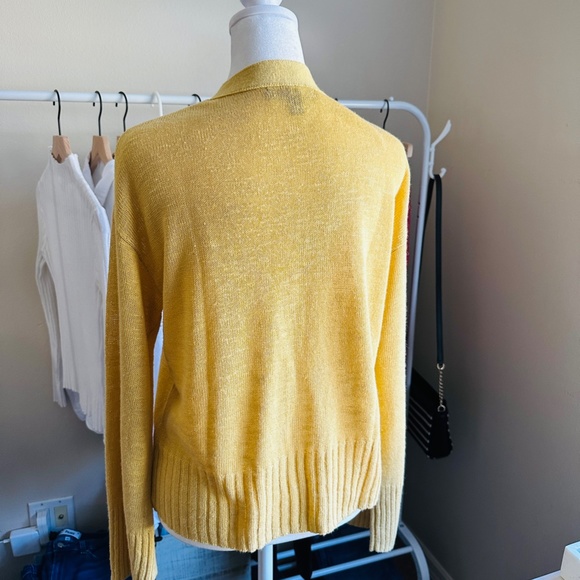 Banana Republic Relaxed Cropped Cardigan Goldenrod sz. S - Picture 5 of 8